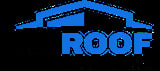 Blue roof logo with house silhouette and ROOF text